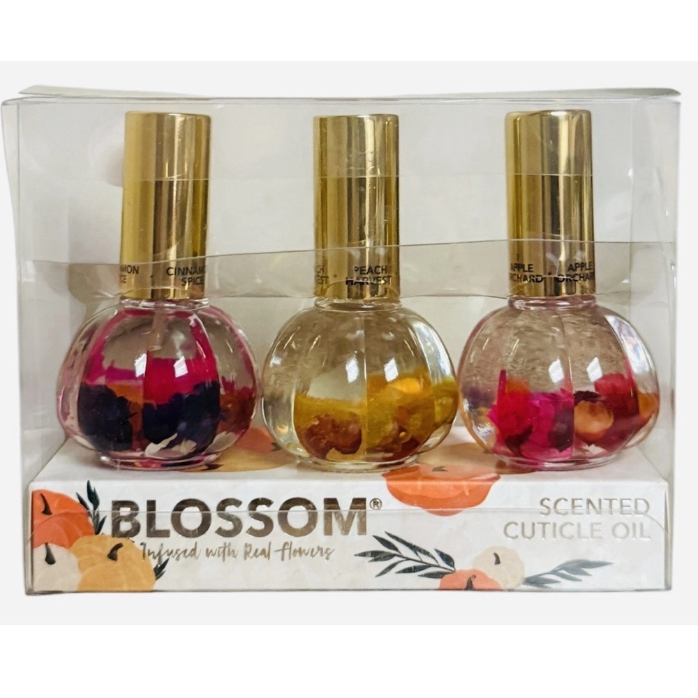 Blossom Scented Cuticle Oil Trio infuse with real flowers